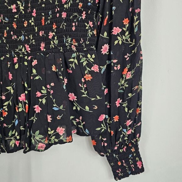 Ganni Ditsy Floral Peplum Blouse in Floral - Size 36 - Picture 5 of 8